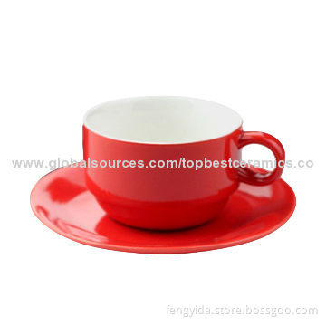 High-quality ceramic coffee cup and saucer sets for restaurant use